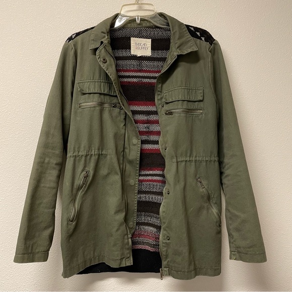 Thread & Supply Army Military Jacket Knit Back Panel - Picture 3 of 4